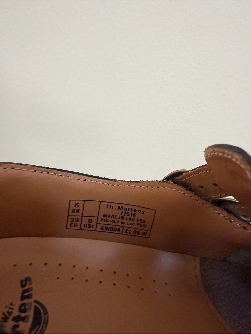 Dr. Martens Tan Leather Mary Jane with Gold Buckle - Picture 3 of 3